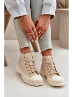 Vysoký Látkové tenisky na platformě Big Star LL274160 Béžová