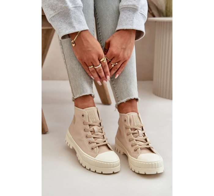 Vysoký Látkové tenisky na platformě Big Star LL274160 Béžová