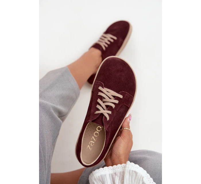 tenisky z přírodního semiše 314 bordó model 21712710 - Zazoo