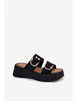 Dámské sandály se zlatými sponami Černé model 22039857 - Boto