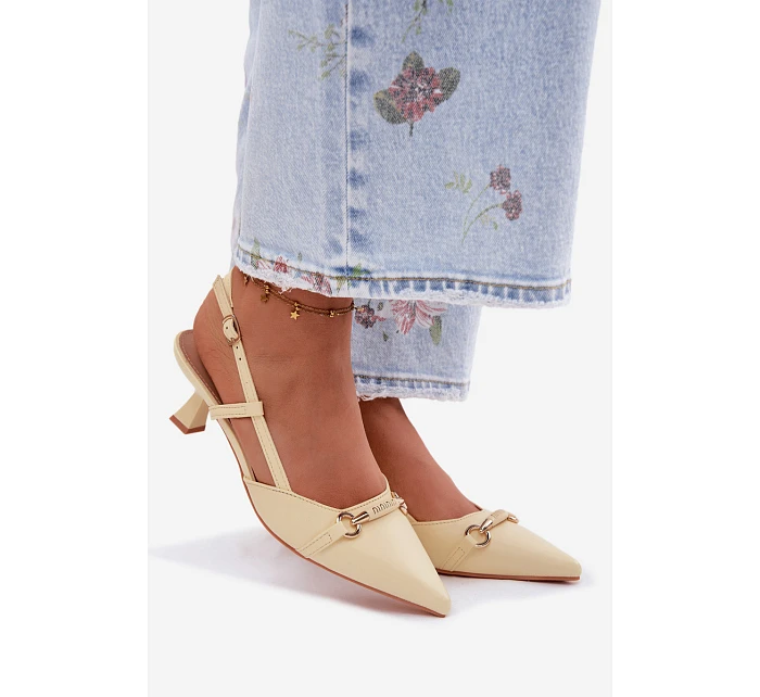 Ženské sandály na podpatku se špičatými špičkami Žluté Felessa