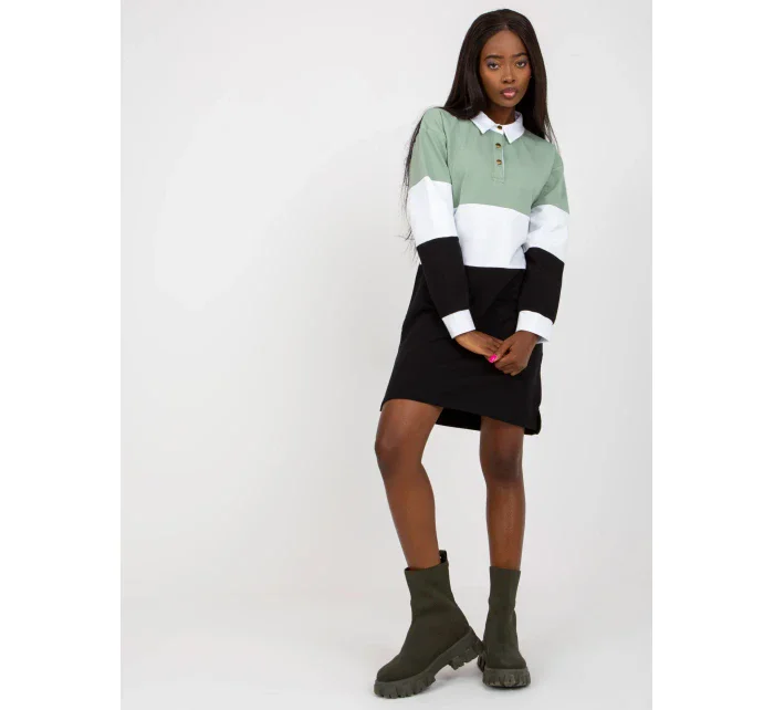 Dámské šaty RV SK 8072 černé a zelené