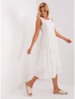 Bílé prolamované šaty s volánkem OCH BELLA