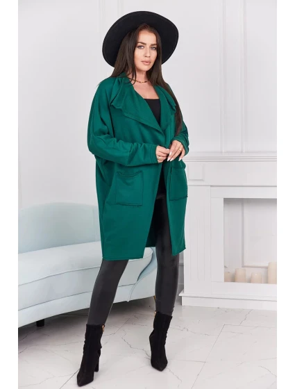 Dámská peleríny s kapsami 9587 Tmavě zelená - Kesi