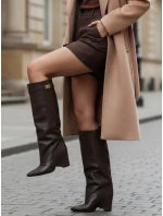 FashionStreet hnědé široké svrchní boty ZY1028 FashionStreet hnědé široké svrchní boty ZY1028