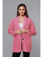 Krátký vlněný přehoz přes oblečení typu alpaka v lososové barvě model 18059153 - MADE IN ITALY