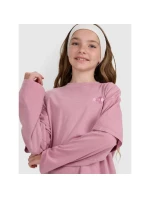 Dívčí tričko oversize s potiskem a dlouhým rukávem 4F 4FJRAW25TLONF543-54S