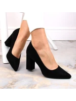 Dámské černé semišové lodičky na jehlovém podpatku W  model 21777510 - SERGIO LEONE