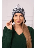 Dámská čepice Maryla K406 bílá+grafitová+tmavě šedá