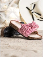 Praktické  nazouváky dámské červené bez podpatku