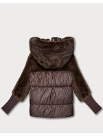 Hnědá dámská zimní bunda s kapucí Goodlookin model 21785363 - Libland Hnědá dámská zimní bunda s kapucí Goodlookin model 21785363 - Libland
