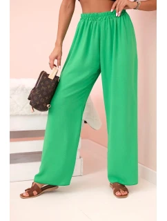 Kalhoty s širokým nohavicí světle zelené