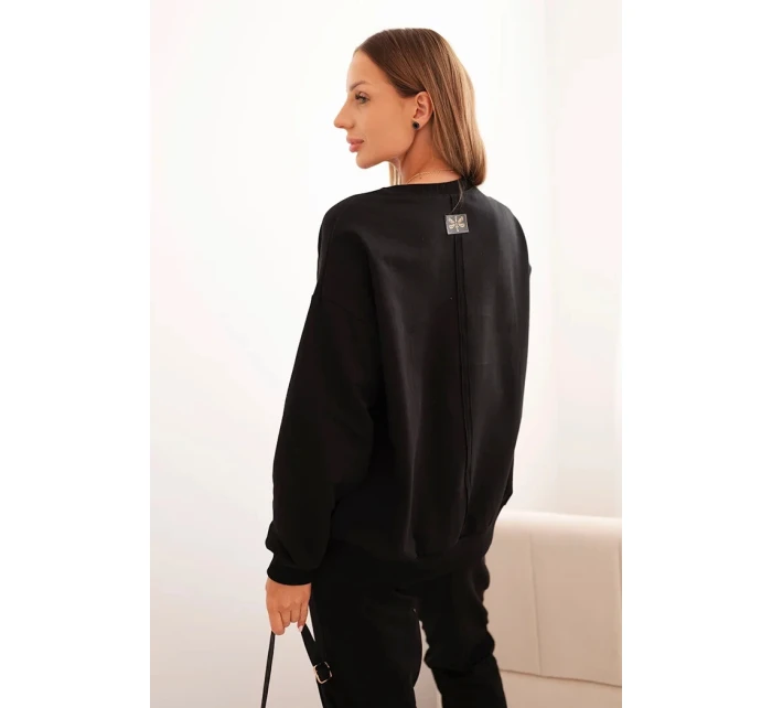 Dámská bavlněná souprava s potiskem Minimal černý Dámská bavlněná souprava s potiskem Minimal černý