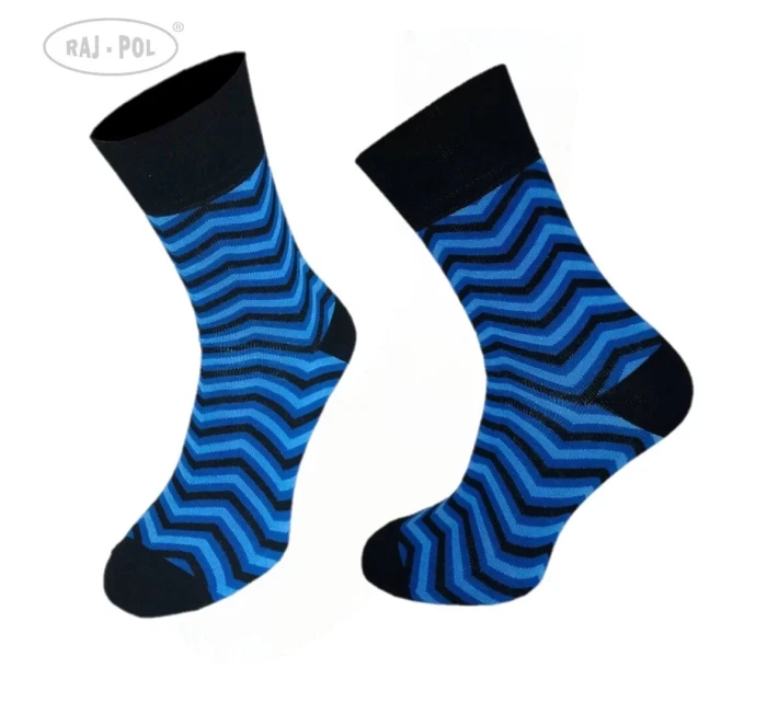 Pánské ponožky Funny 11 modré se vzorem - Raj-Pol