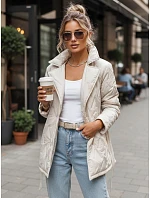 Dámská přechodná bunda TY5587 krémová - FashionStreet