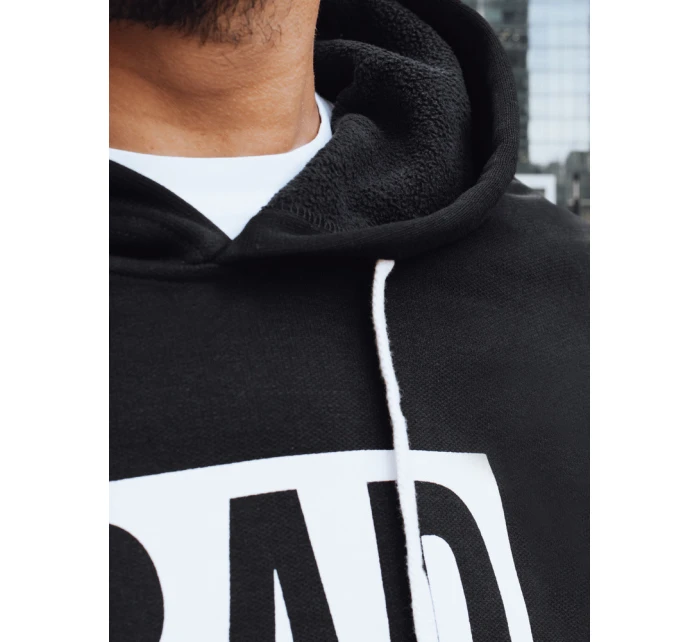 Pánská mikina s kapucí černá FashionStreet BX5925 Pánská mikina s kapucí černá FashionStreet BX5925