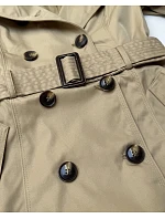 Elegantní dámský kabát s kapucí Goodlookin beige model 22049150 - HONEY WINTER