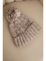 Dámská zimní čepice s bambulí z vlny model 21725322 tmavě béžová - K-Fashion Dámská zimní čepice s bambulí z vlny model 21725322 tmavě béžová - K-Fashion