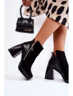 Boty Na Vysokém Podpatku Vzor Černá model 21600576 - Boto