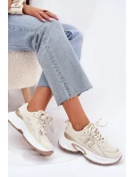 Dámské Tenisky Na Masivní Podešvi Béžové model 21702054 - Boto