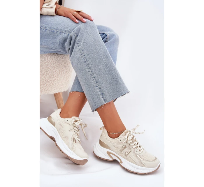 Dámské Tenisky Na Masivní Podešvi Béžové model 21702054 - Boto