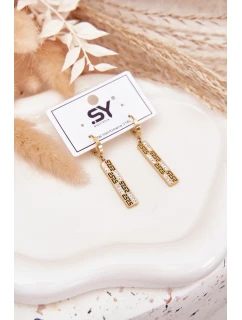 Visací náušnice se zirkony Pozlacená ocel