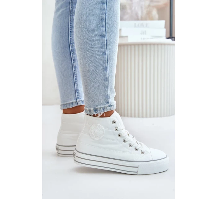 Zateplené Dámské Tenisky Na Platformě Bílé