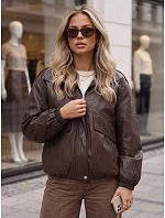 Kurtka damska skórzana przejściowa brązowa model 22394656 - FashionStreet Kurtka damska skórzana przejściowa brązowa model 22394656 - FashionStreet