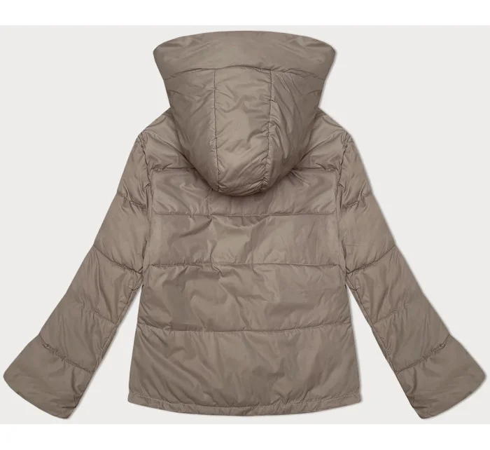 Volná béžová dámská bunda s kapucí Miss TiTi (2360) Volná béžová dámská bunda s kapucí Miss TiTi (2360)