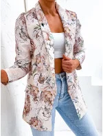 Béžové dámské sako s podšívkou model 20070247 - Moon Béžové dámské sako s podšívkou model 20070247 - Moon