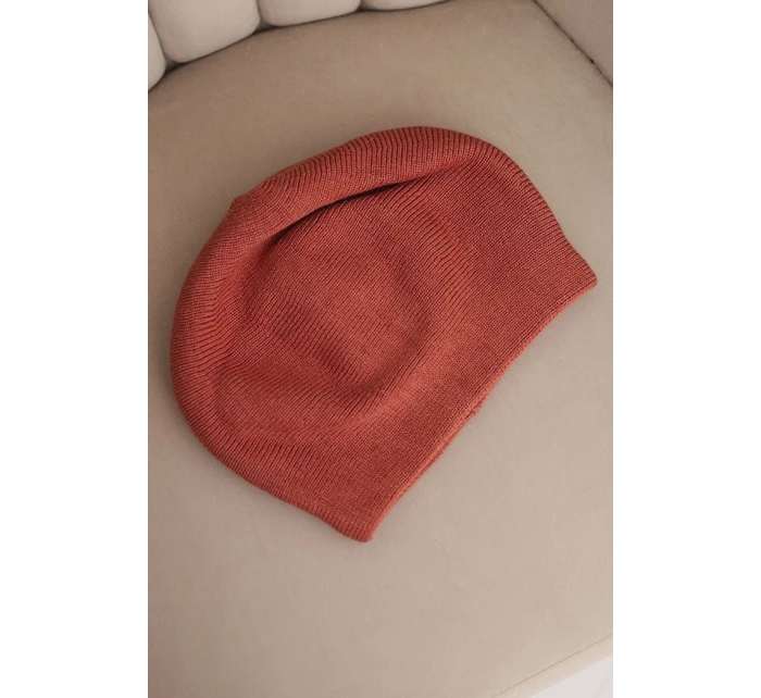 Dámská čepice klasická hladká beanie K420 rezavá Dámská čepice klasická hladká beanie K420 rezavá