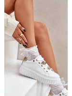 Dámské tenisky s ozdobami bílé model 21683081 - EVENTO Dámské tenisky s ozdobami bílé model 21683081 - EVENTO