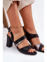 Dámské sandály na sloupku Sergio Leone SK866 Černé