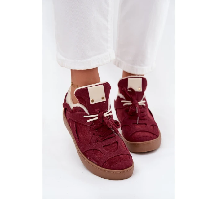 Dámské tenisky na platformě s vyhříváním kožešiny Bordó Solvia Dámské tenisky na platformě s vyhříváním kožešiny Bordó Solvia