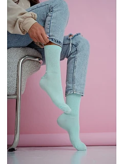 Dámské pruhované pastelové mentolové ponožky