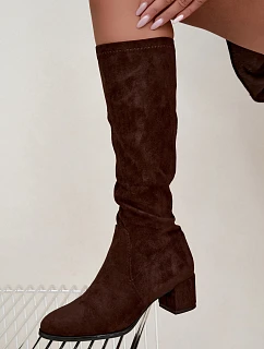 Klasické ekologické semišové kozačky model 22368454 Hnědé - SERGIO LEONE