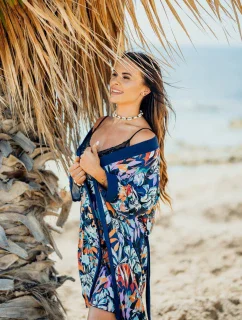 Župan model 18628489 Námořnicky modrý vzor - Eldar