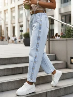 Jeansy damskie z wysokim stanem balloon fit niebieskie FashionStreet UY2916