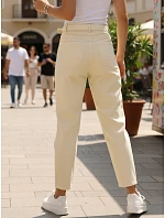 Dámské džíny mom fit s páskem high rise světle žluté FashionStreet UY2988