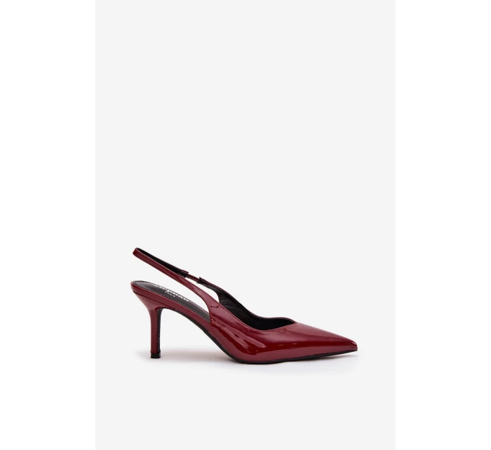 Lakované lodičky na jehlovém podpatku bordó model 21757904 - Boto