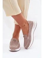 Dámské mokasíny z přírodního semiše tmavě béžové model 22095015 - EVENTO Dámské mokasíny z přírodního semiše tmavě béžové model 22095015 - EVENTO