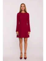 Šaty s záhyby bordó model 21295924 - Moe Šaty s záhyby bordó model 21295924 - Moe