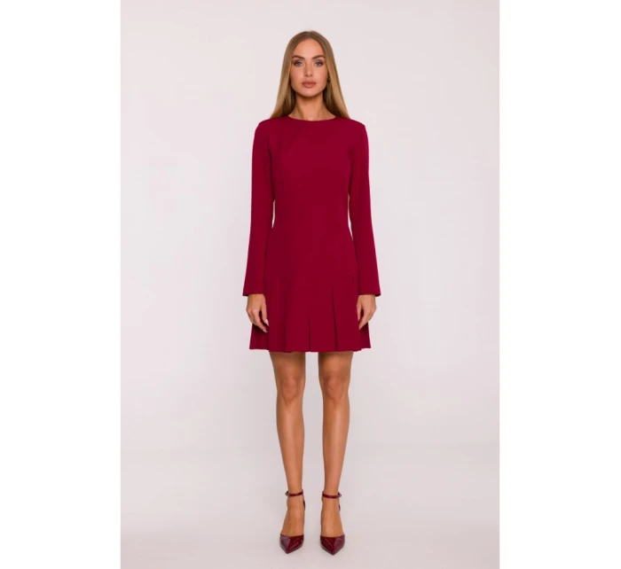 Šaty s záhyby bordó model 21295924 - Moe Šaty s záhyby bordó model 21295924 - Moe