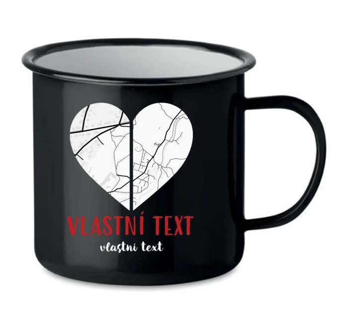 Personalizovaný retro plecháček - dvě mapy jako srdce Personalizovaný retro plecháček - dvě mapy jako srdce