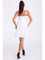 EVA & LOLA dámské značkové šaty s rozšířenou sukní bílé - Bílá / L - EVA&LOLA