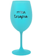 MOJA TERAPIA - tyrkysový pohár na víno 350 ml