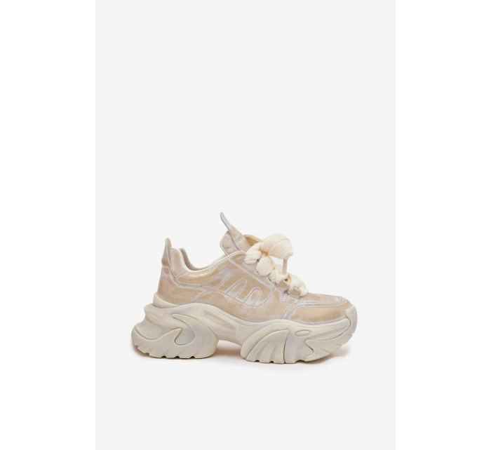 Kožené dámské tenisky SS2N4009 zlaté - GOE Kožené dámské tenisky SS2N4009 zlaté - GOE