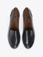 Exkluzívní černé  polobotky dámské na klínku