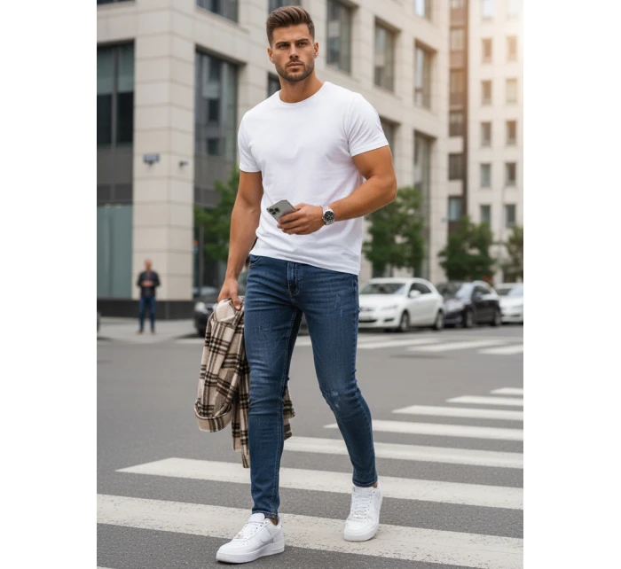 męskie slim fit niebieskie model 22032161 - FashionStreet