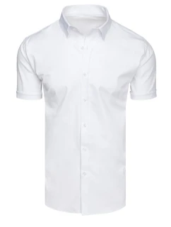 Pánská bílá košile s krátkým rukávem FashionStreet KX1045